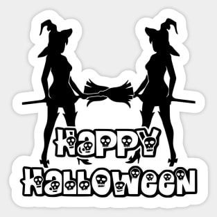 Pretty Halloween Witches - Happy Halloween - 1510201426 Sticker